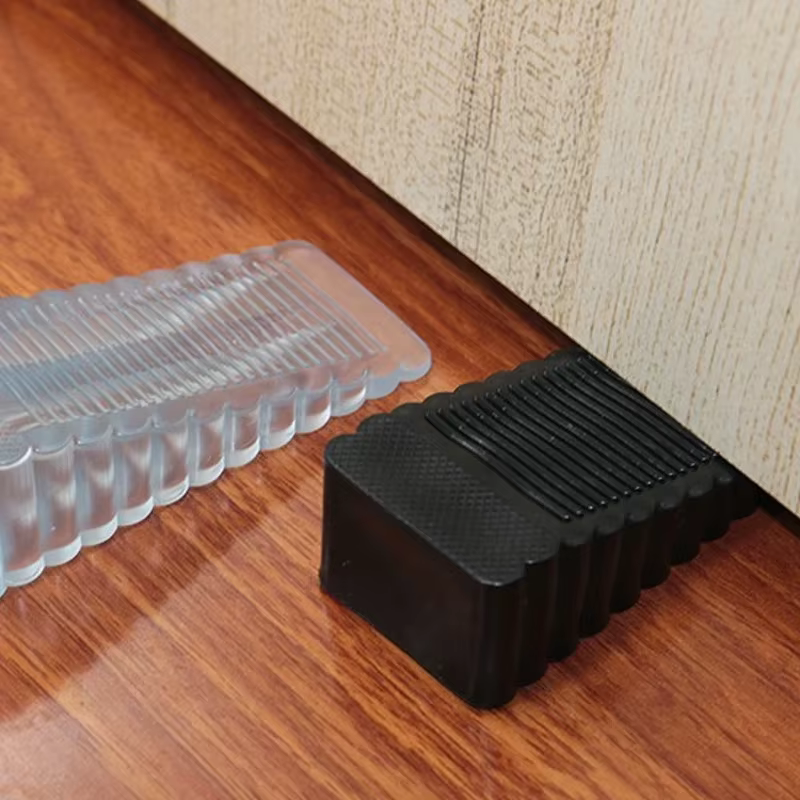 Butoir de porte en caoutchouc en forme de coin, bloc de sécurité en silicone, butoir de porte anti-collision, butoir de porte en caoutchouc mobile.