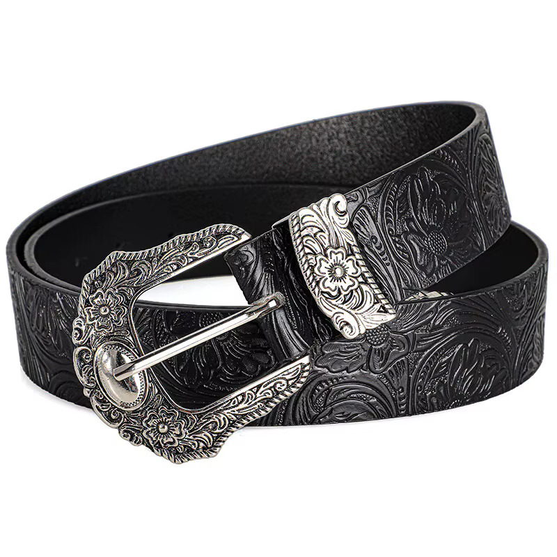 Ceinture rétro pour hommes et femmes, style bohème - avec boucle en strass, accessoire de mode street punk rock hip hop