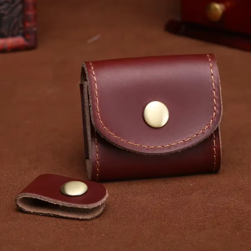 Mini porte-monnaie vintage en cuir véritable pour hommes et femmes
