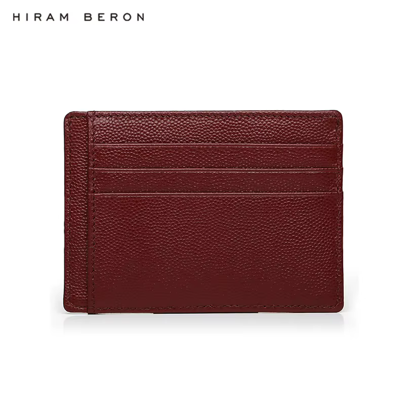 Hiram Beron-Porte-cartes de crédit en cuir personnalisé
