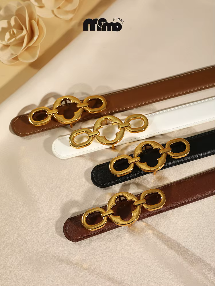 Ceinture classique en cuir pour femmes