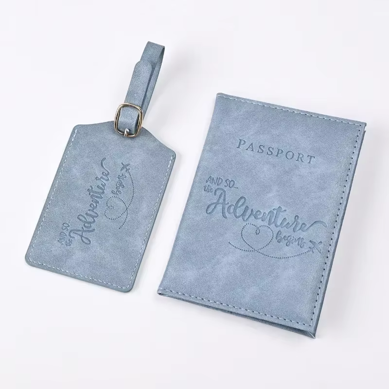 Porte-passeport en cuir PU violet, clip de billet, couvertures de passeport, ensemble d'étiquette de bagage, porte-carte de crédit d'identité, portefeuille de voyage unisexe, nouveau