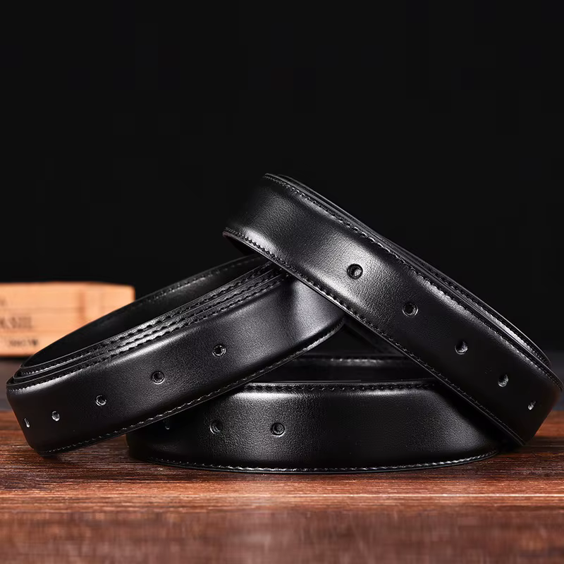 Ceintures sans boucle 2.4 2.8 3.0 3.2 3.5 3.8cm de largeur véritable ceinture hommes