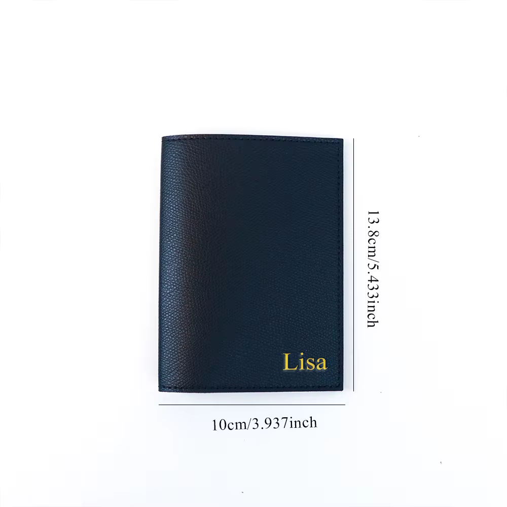 Porte-passeport en cuir pu avec lettres personnalisées