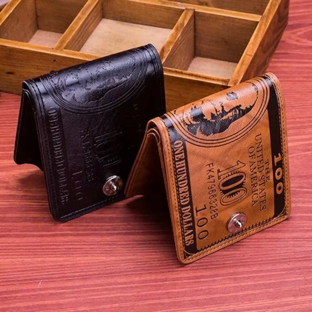 Portefeuilles pour hommes avec 100 dollars américains motif portefeuille homme en cuir