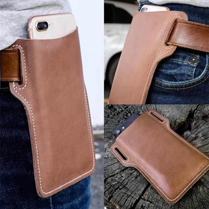 Étui pour téléphone portable pour hommes accroché avec poches ceinture portefeuille