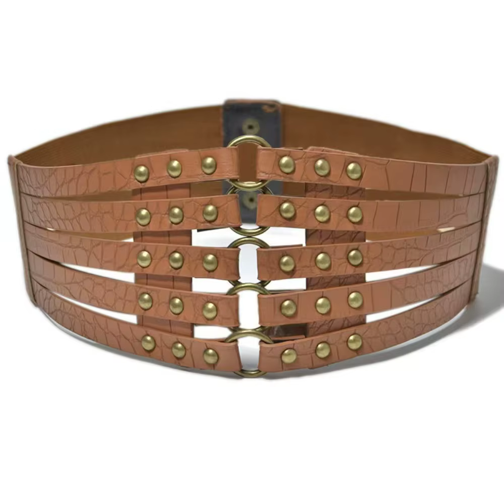 Ceinture Large Vintage à Rivets pour Femme