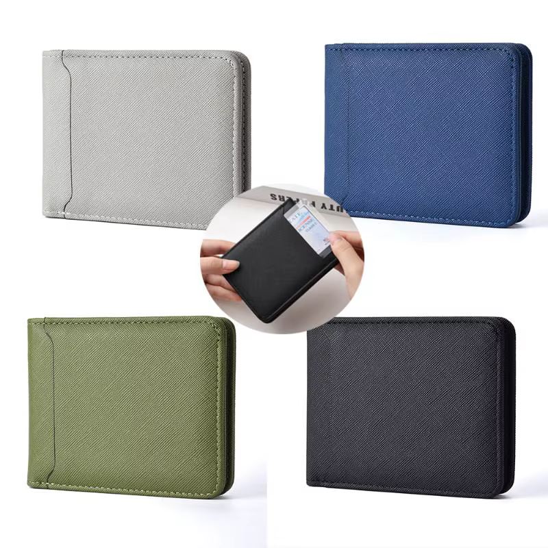 Portefeuille classique rétro en cuir PU pour hommes