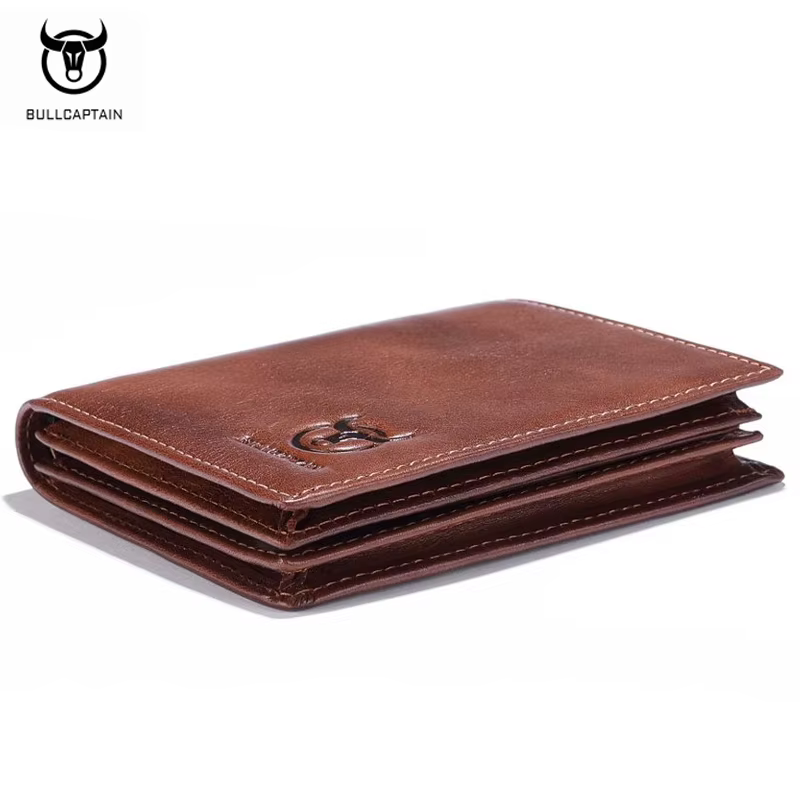 Portefeuille en cuir véritable haut de gamme pour homme