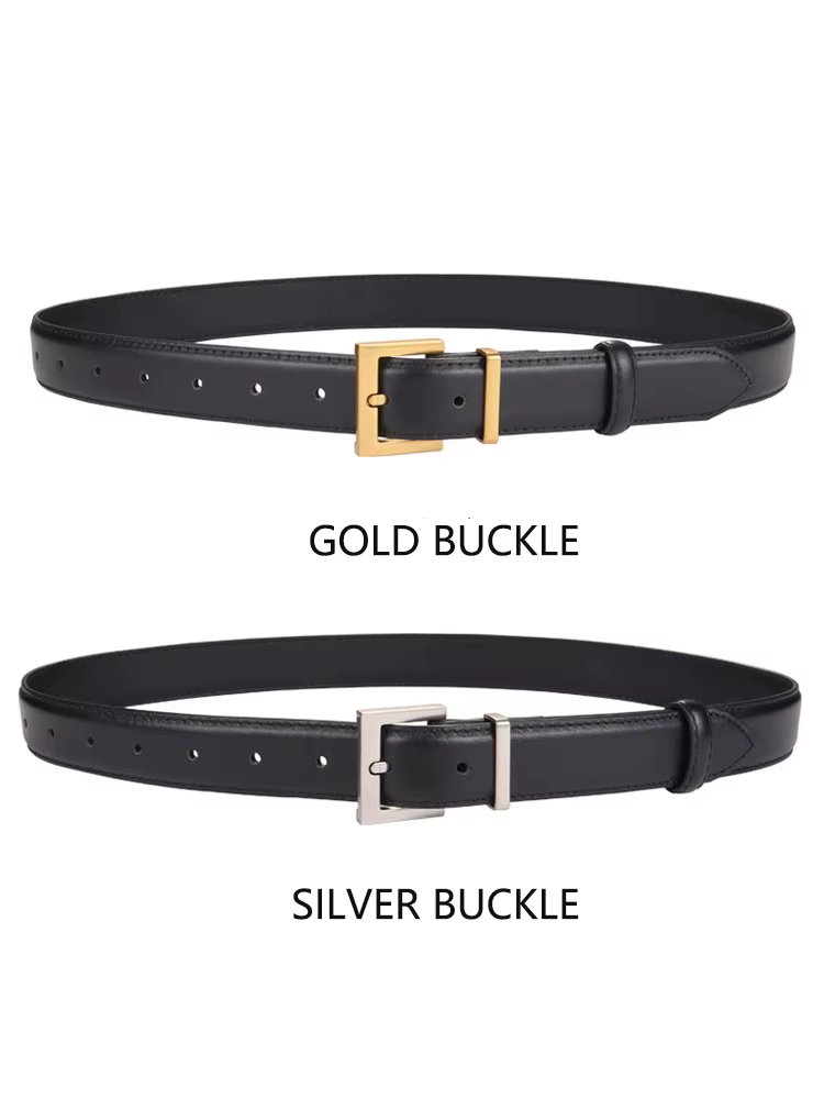 Nouvelle ceinture de luxe en cuir véritable double pour femme
