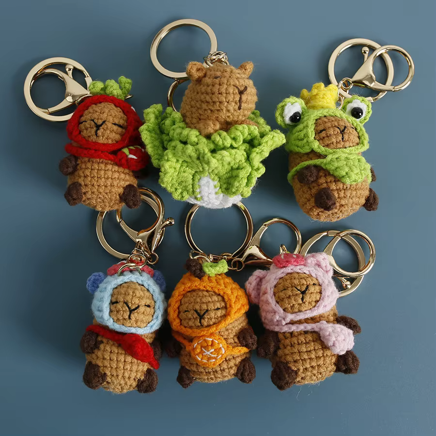 Porte-clés créatif en crochet de dessin animé