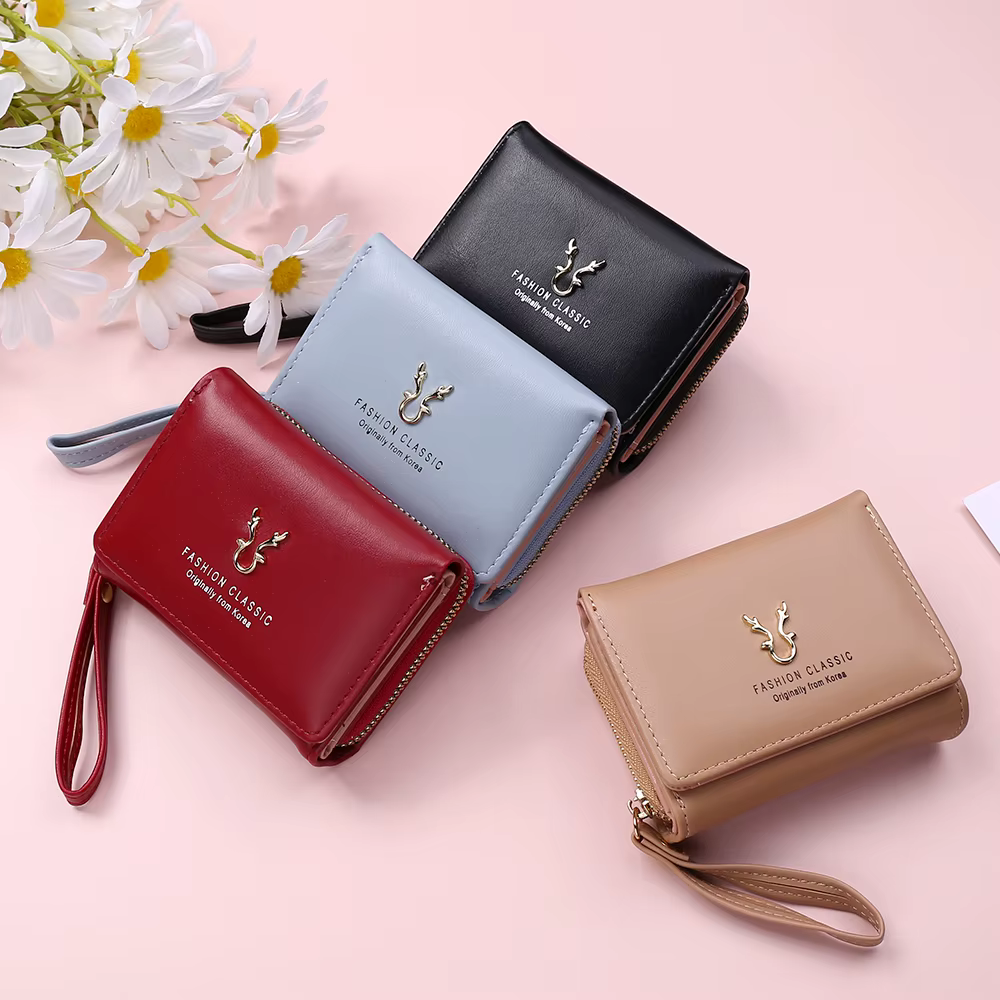 Marque de luxe femmes petit portefeuille femme porte-carte portefeuilles courts avec porte-monnaie