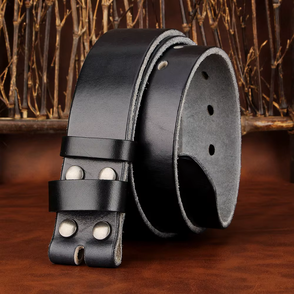 Sogefimen ceinture pour hommes sans boucle ceintures en cuir pleine fleur