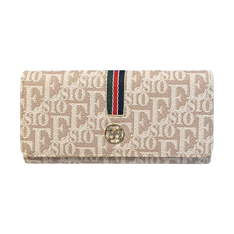 Portefeuille long en cuir véritable pour femmes