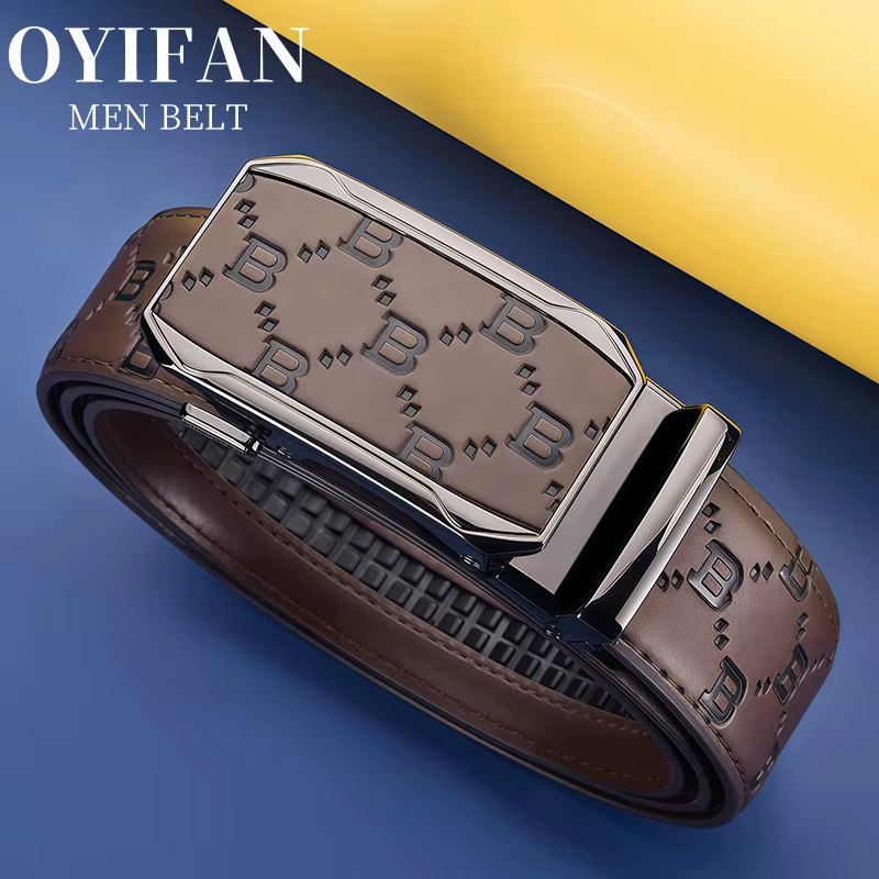 Ceinture en cuir véritable marron noir pour hommes