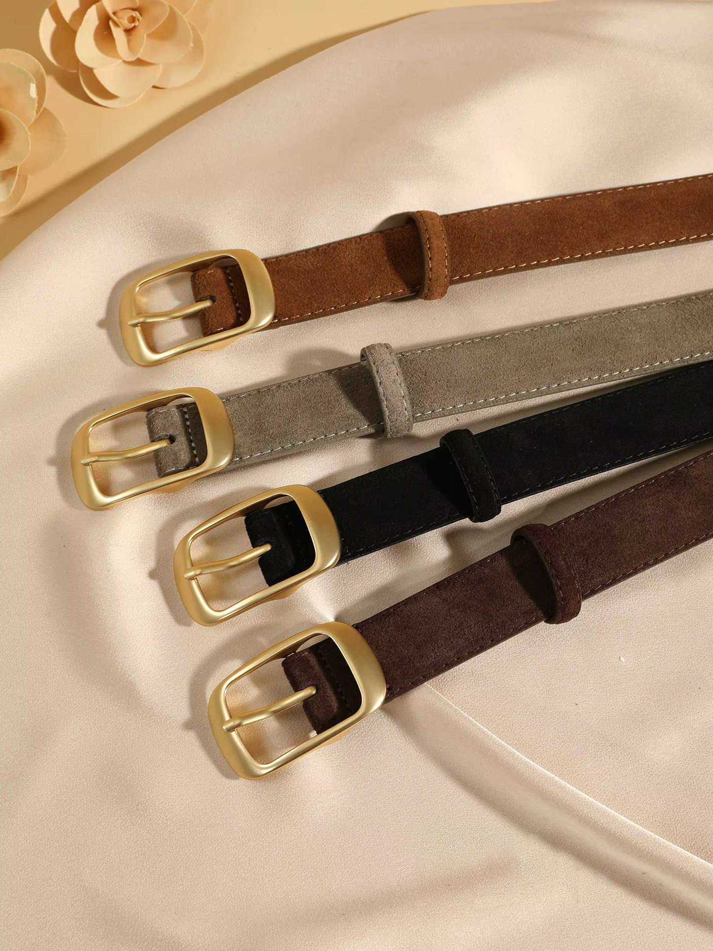 Nouvelle ceinture en cuir de vachette pour femme