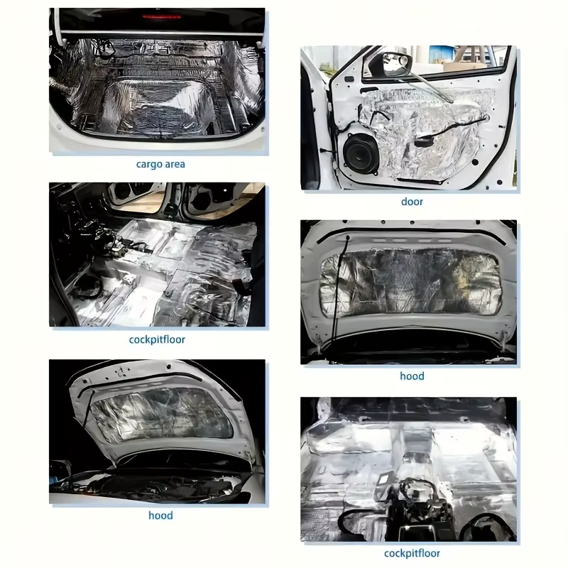 Rouleau d'isolation en aluminium auto-adhésif, résistant à la chaleur, insonorisant et réducteur de bruit pour voiture, camping-car, mousse pour sol, toit, isolation de tuyaux