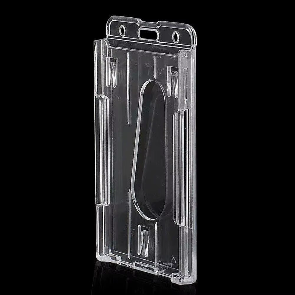 Porte-cartes de crédit transparent vertical en plastique rigide de haute qualité