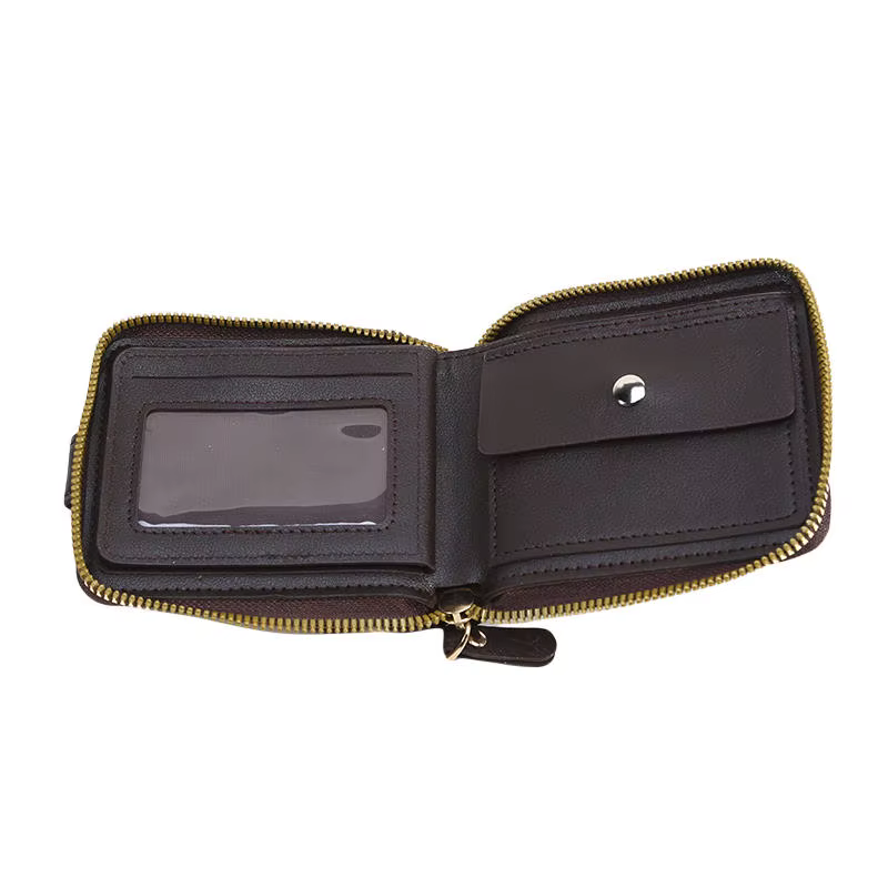 Portefeuille pour homme en PU avec fermeture éclair