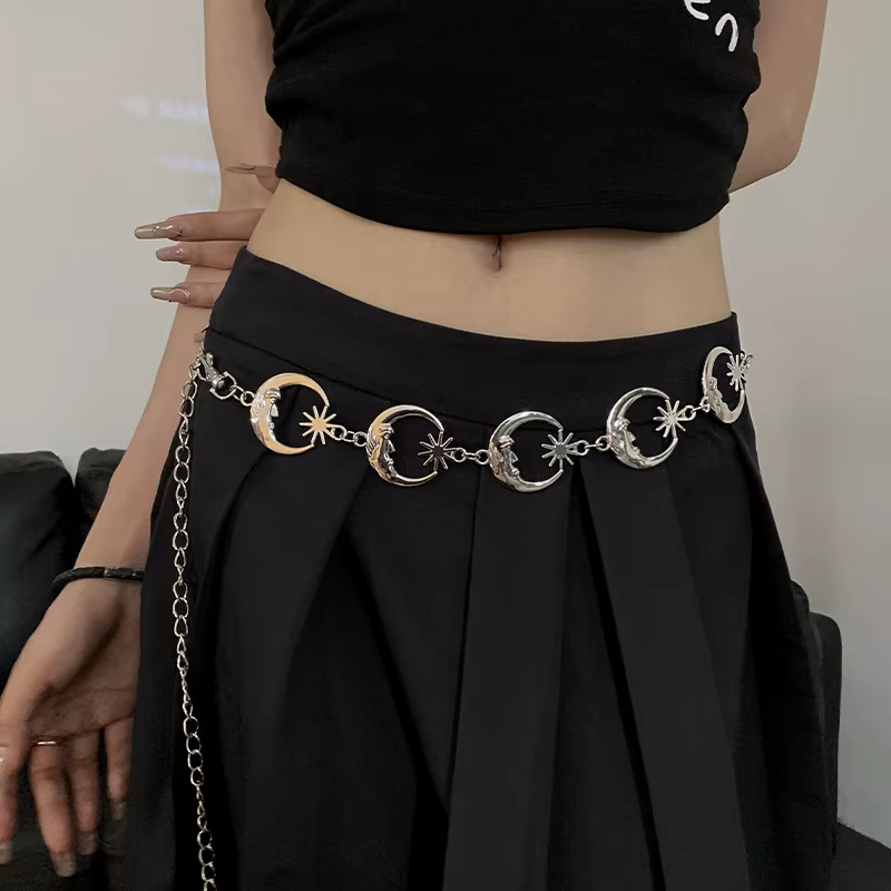 Femmes ceinture rétro or chaîne