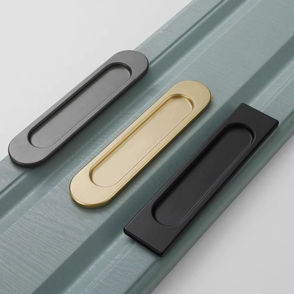 Poignée auto-adhésive sans perçage en alliage d'aluminium noir/gris/doré pour porte coulissante, bouton de porte vitrée double face pour meubles