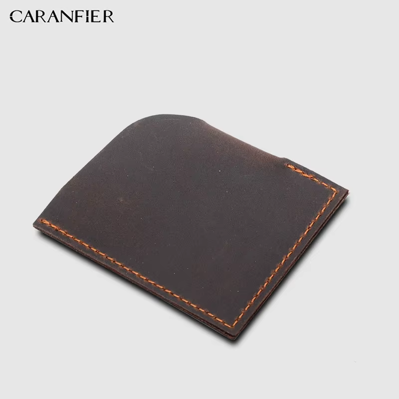 CARANFIER portefeuilles pour hommes porte-carte Premium fabriqué en cuir véritable Cartera Ultra-mince femmes sacs à main unisexe crédit Notecase