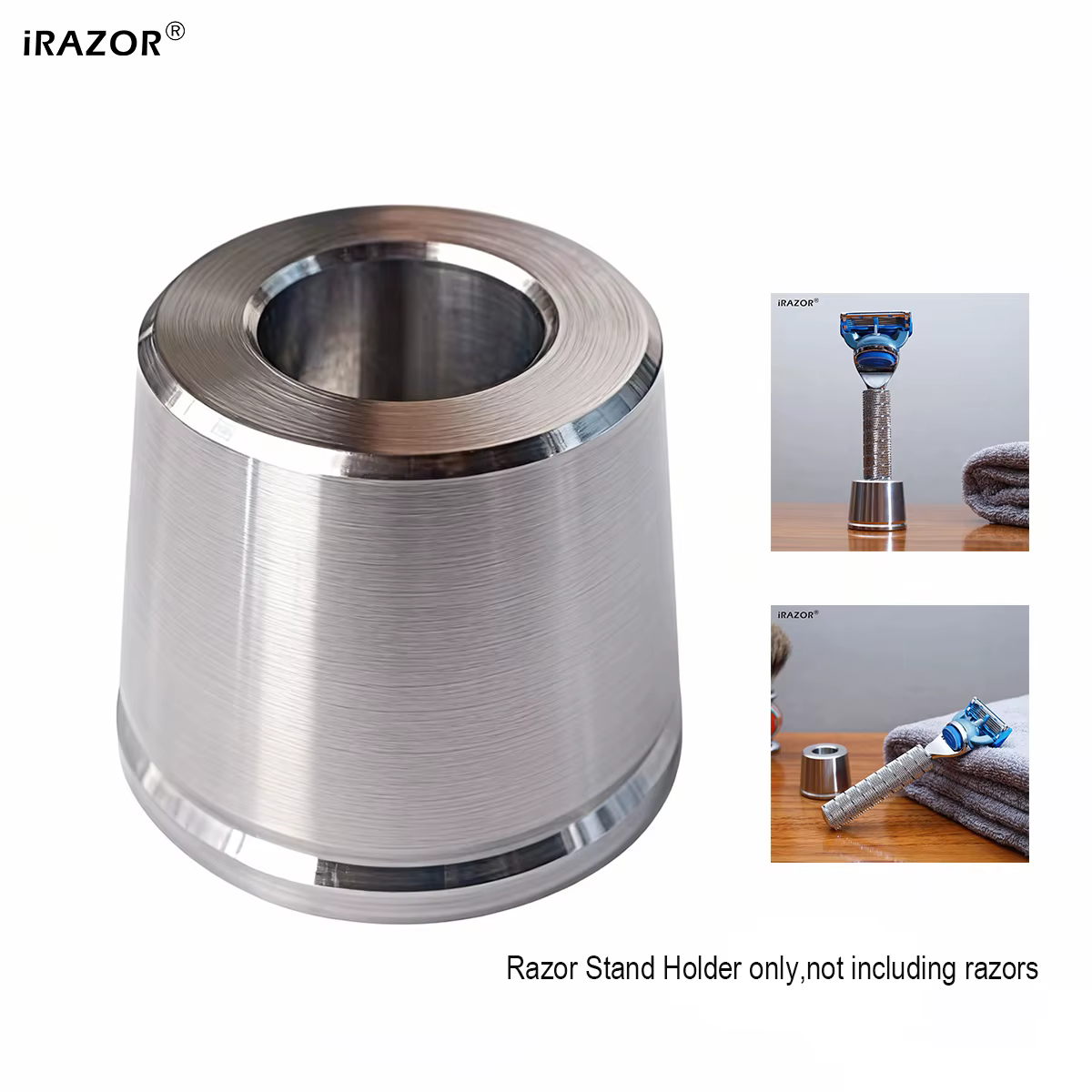 Base de rasoir de sécurité IRAZOR, support de rasoir en acier robuste et Durable 304 en acier inoxydable pour rasoir manuel, diamètre du support 1.5cm