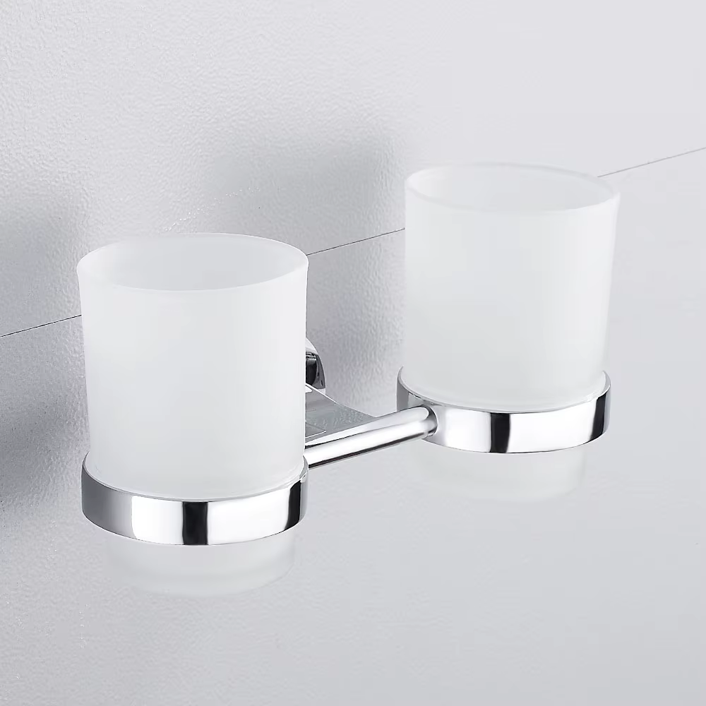 Salle de bain moderne mural porte-brosse à dents verre tasse gobelet cadre salle de bain rangement organisateur brosse à dents tasse outils salle de bain