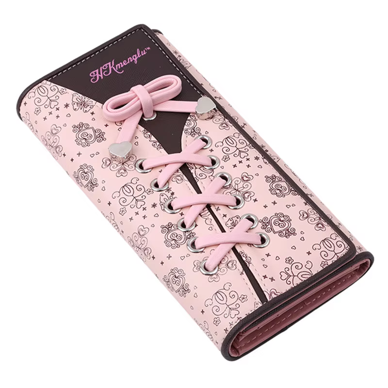 Portefeuille Long pour fille multi-fonctionnel en polyuréthane portefeuilles femmes porte-monnaie porte-cartes pochette