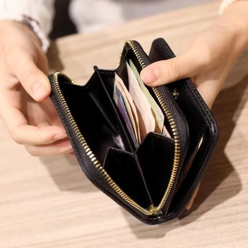 Portefeuille court en cuir PU pour femmes