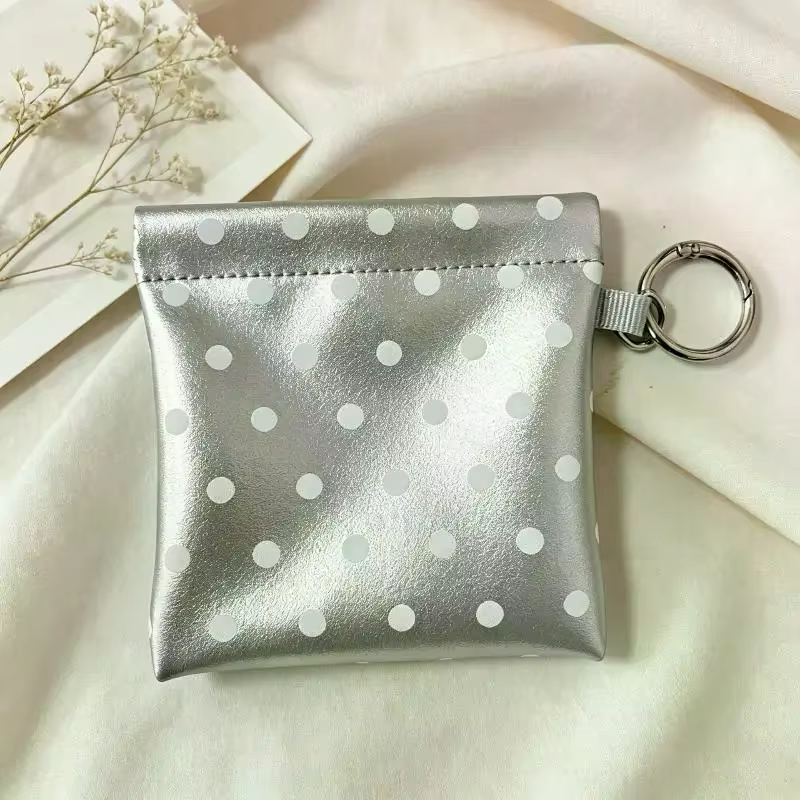 Porte-monnaie en cuir PU à pois