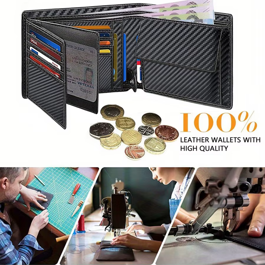 Portefeuille multifonctionnel ultra-fin avec blocage RFID pour hommes