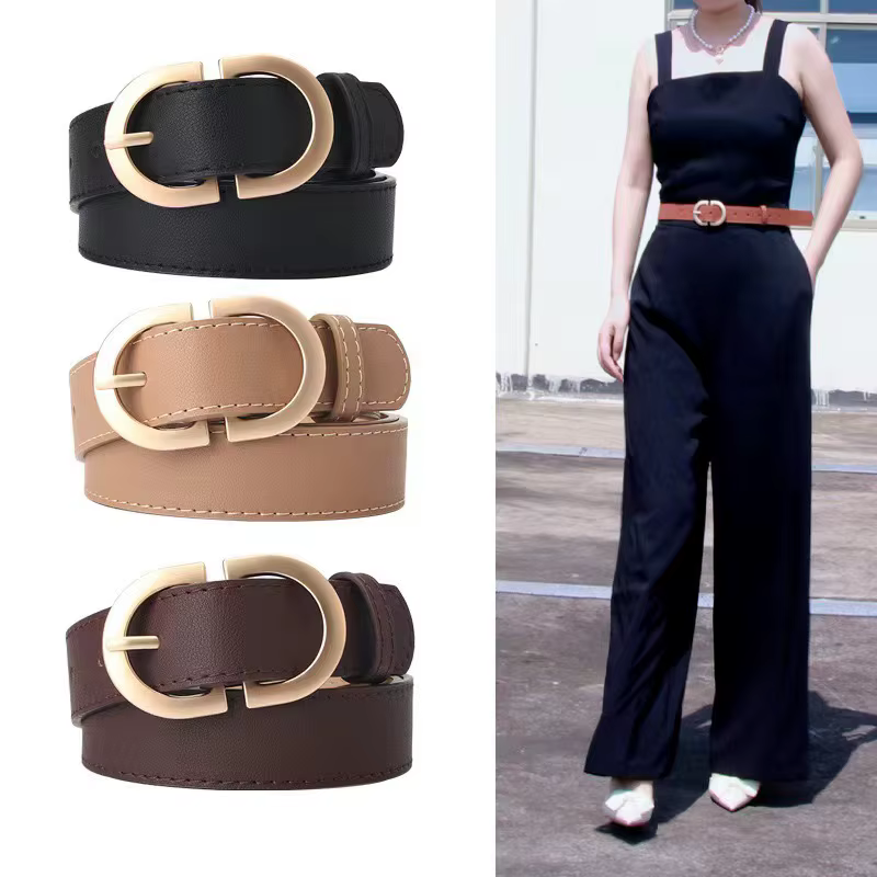 2.8x105cm femme mode ceinture Simple boucle en métal