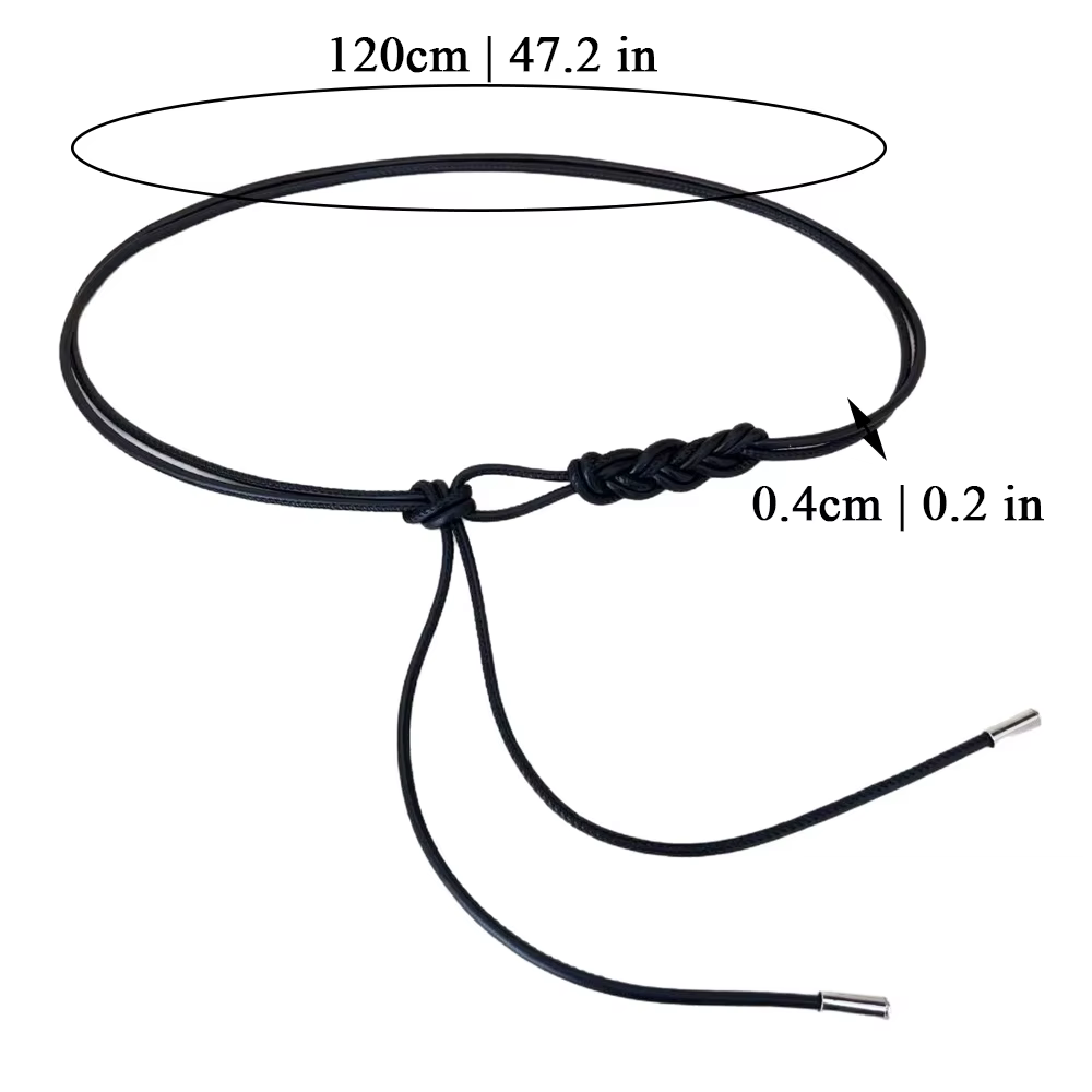 Nouvelle ceinture fine en cuir tressé avec boucle métallique