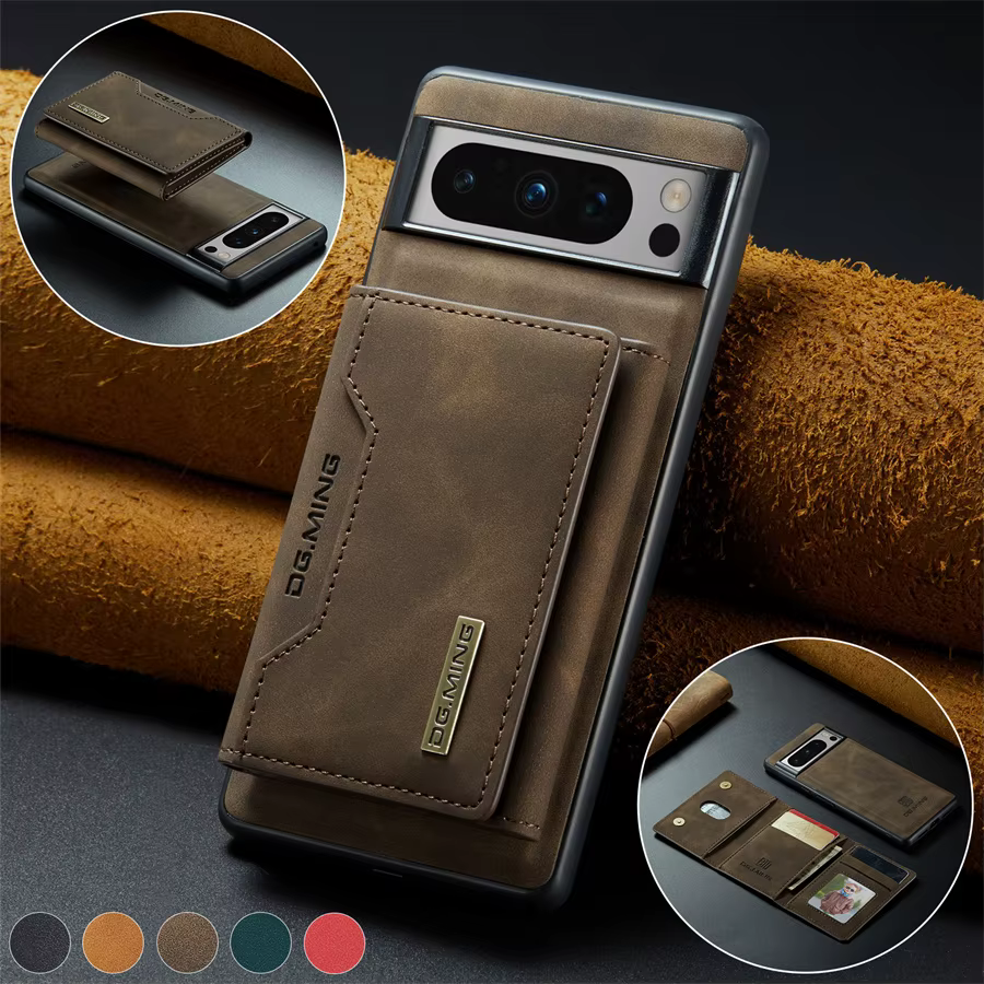 Étui portefeuille en cuir magnétique de luxe pour Google Pixel 8 Pro 7 7A 6 6A pliable Pixel8 Pixel7 béquille argent porte-carte de crédit couverture
