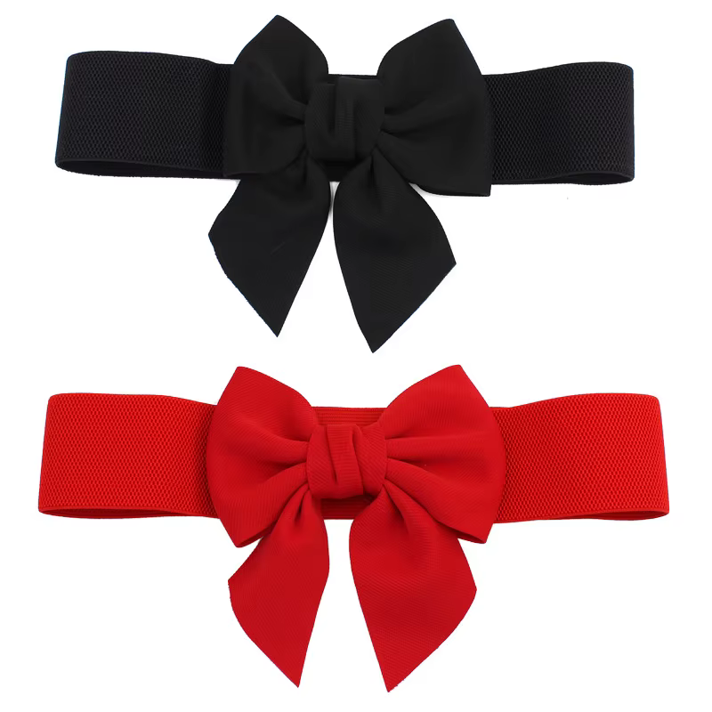 Ceinture à gros nœud élastique pour femme