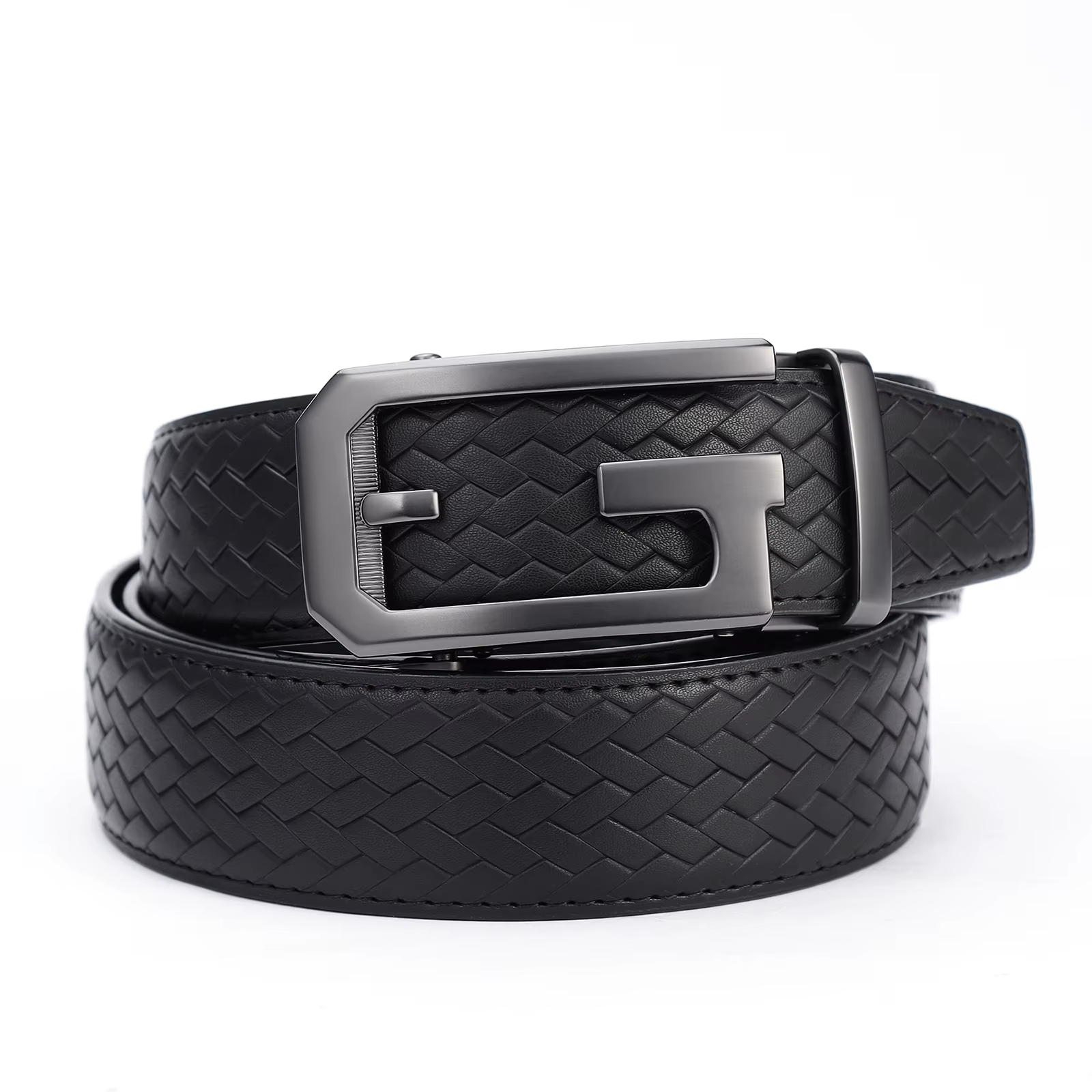 Ceinture pour homme en cuir véritable avec boucle automatique en alliage métallique, design de luxe de marque, ceintures de taille pour homme, sangle masculine