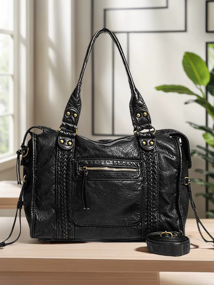 Sac à bandoulière rétro en cuir pour femmes