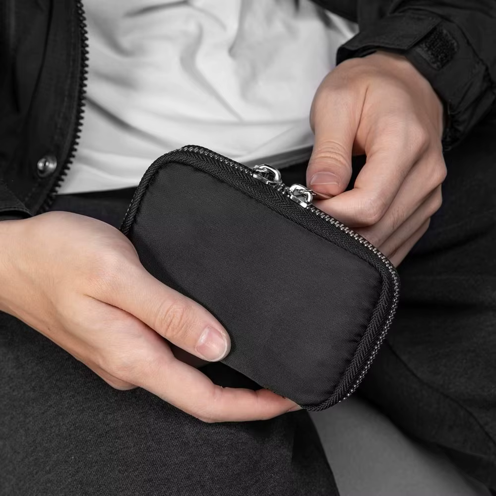 Porte-clés Organisateur Tendance Grande Capacité Multifonctionnel Étui à Clés de Maison avec Boucle et Fermeture Éclair