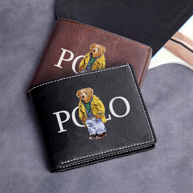 Portefeuille homme en cuir PU avec logo POLO BEAR