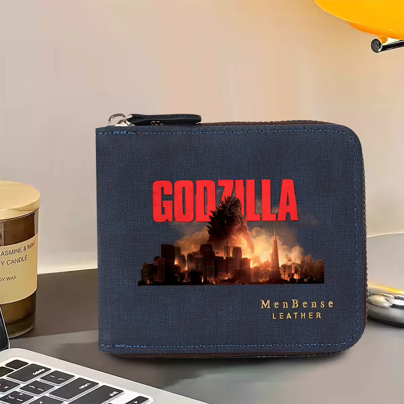 Portefeuille Godzilla tendance avec fermeture éclair