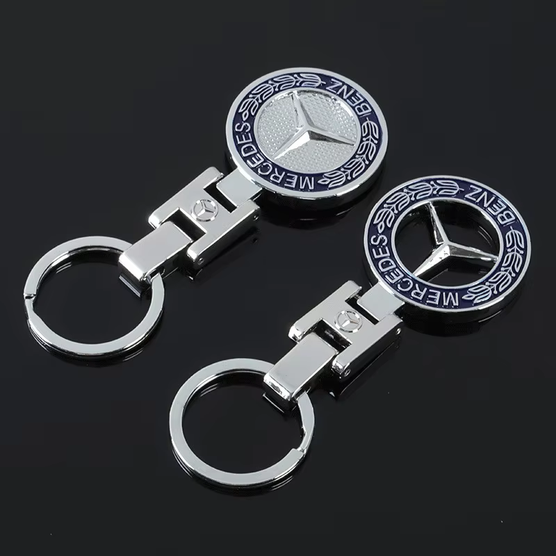 Porte-clés de voiture en métal avec boucle en H