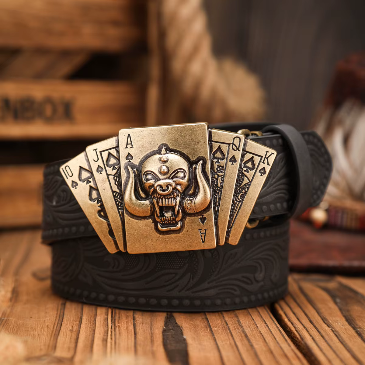 Ceinture en PU à boucle western