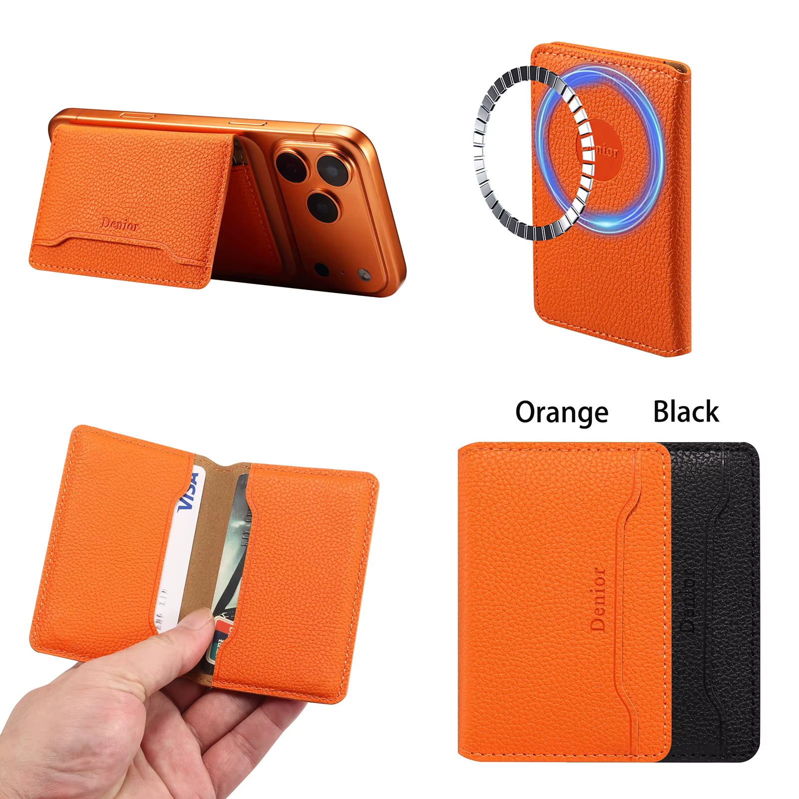 Portefeuille magnétique en Faux cuir pour téléphone portable