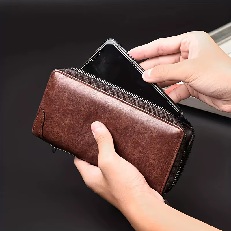 Portefeuille Long à fermeture éclair pour hommes