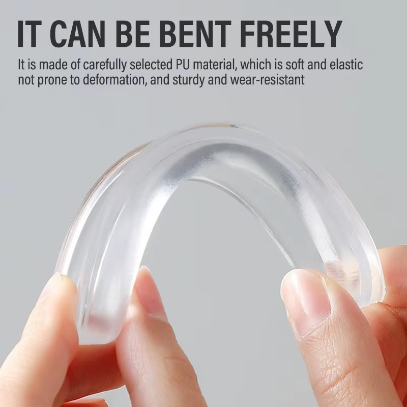 Poignée de porte invisible autocollante transparente en PU souple pour portes coulissantes, armoires de cuisine, portes en verre et tiroirs
