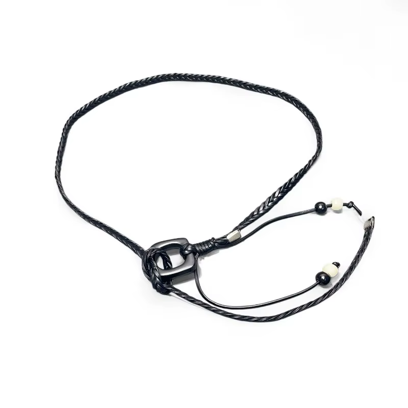 Ceinture fine tressée bohème tendance pour femme – Ceinture polyvalente et originale pour tenues inspirées de la dopamine