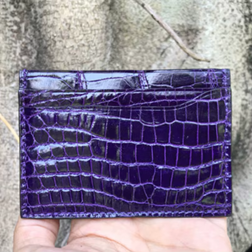 Porte-cartes en crocodile véritable pour hommes et femmes